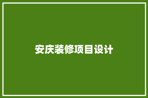 安庆装修项目设计