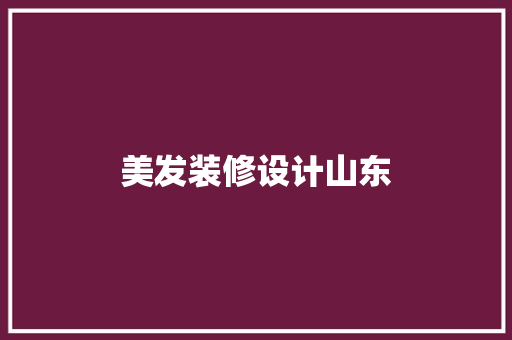 美发装修设计山东