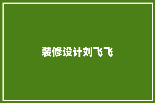 装修设计刘飞飞