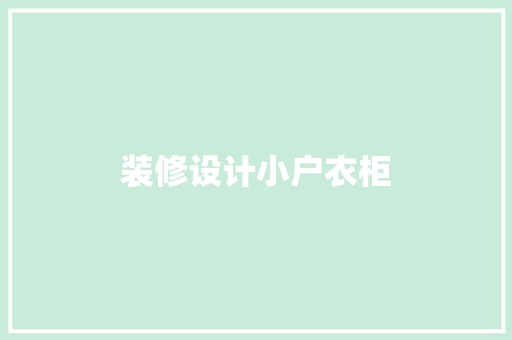 装修设计小户衣柜  第1张
