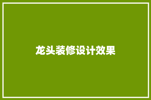 龙头装修设计效果