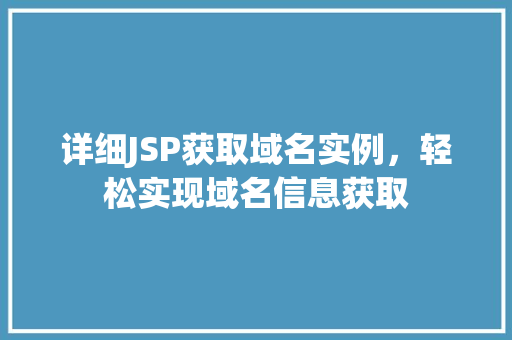 详细JSP获取域名实例，轻松实现域名信息获取