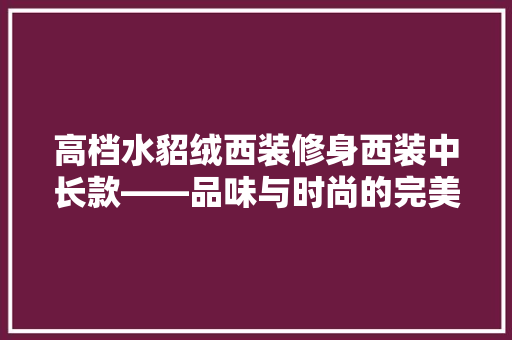 高档水貂绒西装修身西装中长款——品味与时尚的完美融合