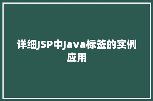 详细JSP中Java标签的实例应用  第1张