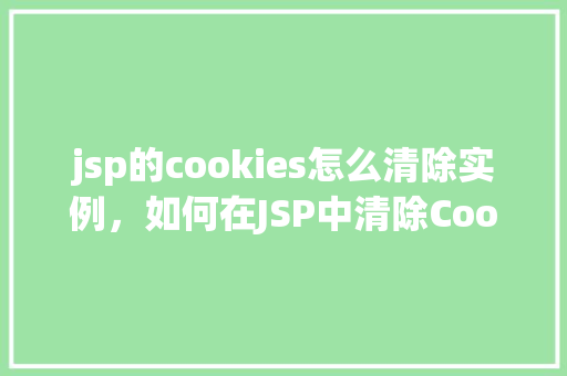 jsp的cookies怎么清除实例，如何在JSP中清除Cookies实例