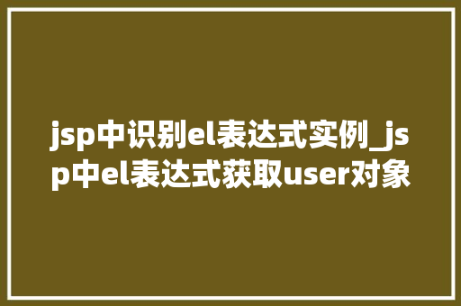 jsp中识别el表达式实例_jsp中el表达式获取user对象  第1张