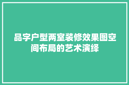 品字户型两室装修效果图空间布局的艺术演绎