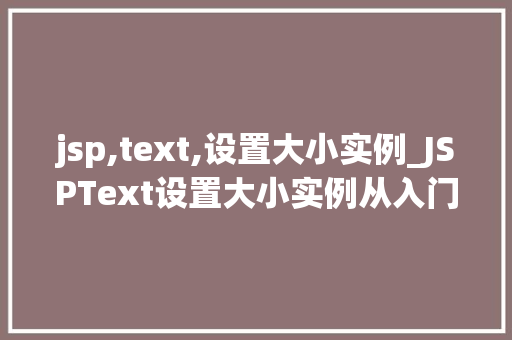 jsp,text,设置大小实例_JSPText设置大小实例从入门到精通