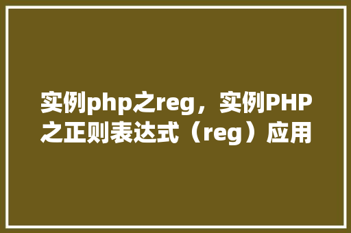 实例php之reg，实例PHP之正则表达式（reg）应用详解