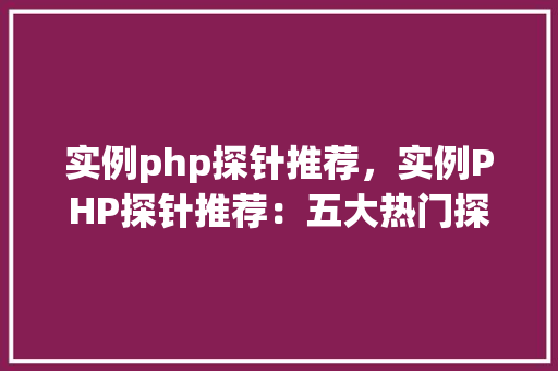实例php探针推荐，实例PHP探针推荐：五大热门探针工具对比评测