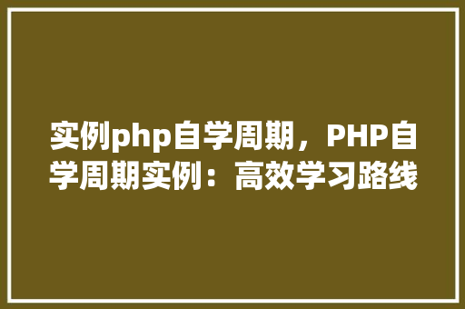 实例php自学周期，PHP自学周期实例：高效学习路线图
