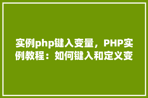 实例php键入变量，PHP实例教程：如何键入和定义变量