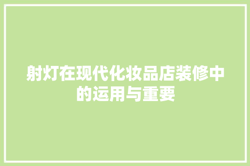 射灯在现代化妆品店装修中的运用与重要