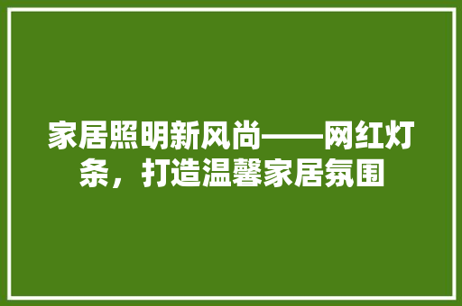 家居照明新风尚——网红灯条，打造温馨家居氛围