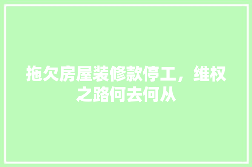 拖欠房屋装修款停工，维权之路何去何从
