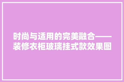 时尚与适用的完美融合——装修衣柜玻璃挂式款效果图赏析