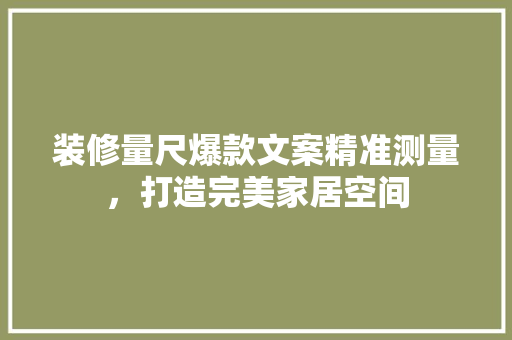 装修量尺爆款文案精准测量，打造完美家居空间