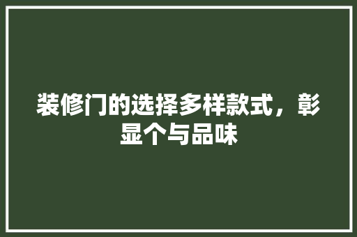 装修门的选择多样款式，彰显个与品味