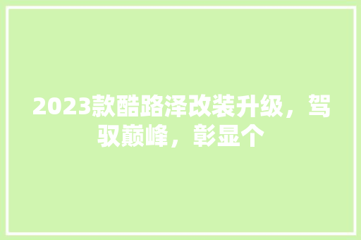 2023款酷路泽改装升级，驾驭巅峰，彰显个