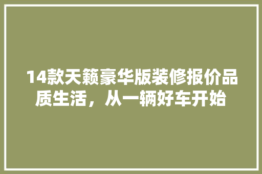14款天籁豪华版装修报价品质生活，从一辆好车开始