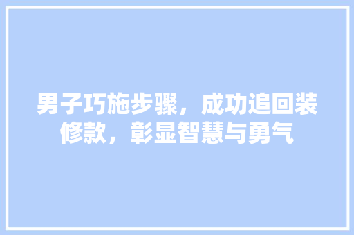 男子巧施步骤，成功追回装修款，彰显智慧与勇气