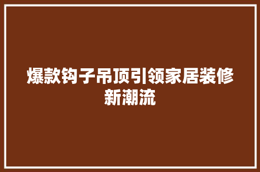 爆款钩子吊顶引领家居装修新潮流