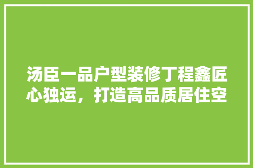 汤臣一品户型装修丁程鑫匠心独运，打造高品质居住空间