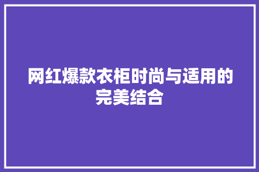 网红爆款衣柜时尚与适用的完美结合
