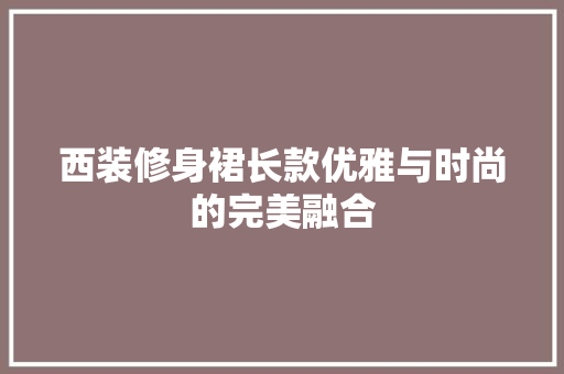 西装修身裙长款优雅与时尚的完美融合