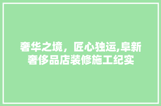 奢华之境，匠心独运,阜新奢侈品店装修施工纪实