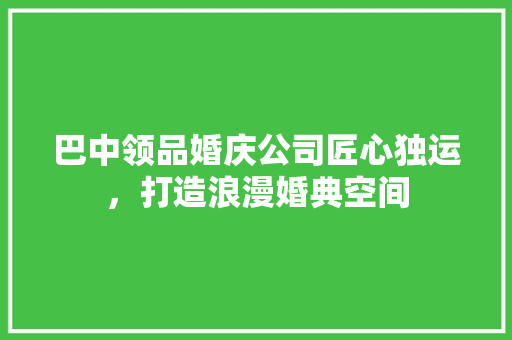 巴中领品婚庆公司匠心独运，打造浪漫婚典空间