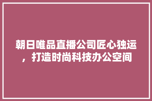朝日唯品直播公司匠心独运，打造时尚科技办公空间