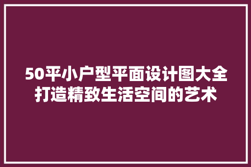 50平小户型平面设计图大全打造精致生活空间的艺术