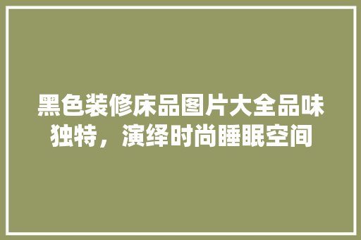 黑色装修床品图片大全品味独特，演绎时尚睡眠空间