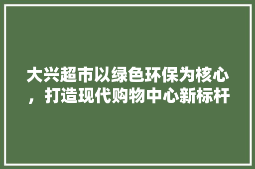 大兴超市以绿色环保为核心，打造现代购物中心新标杆  第1张
