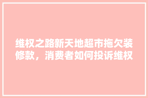 维权之路新天地超市拖欠装修款，消费者如何投诉维权  第1张