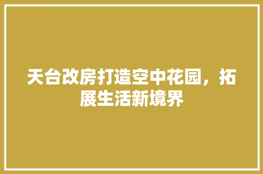 天台改房打造空中花园，拓展生活新境界