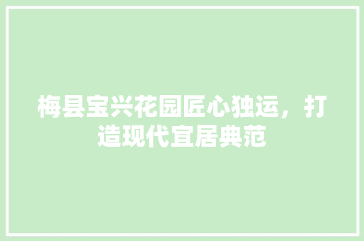 梅县宝兴花园匠心独运，打造现代宜居典范