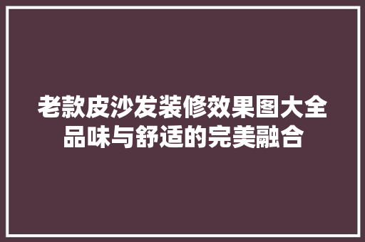老款皮沙发装修效果图大全品味与舒适的完美融合