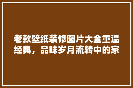 老款壁纸装修图片大全重温经典，品味岁月流转中的家居之美