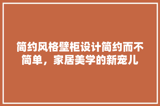 简约风格壁柜设计简约而不简单，家居美学的新宠儿