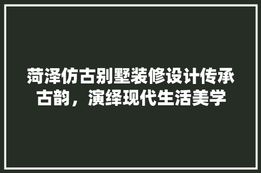 菏泽仿古别墅装修设计传承古韵，演绎现代生活美学