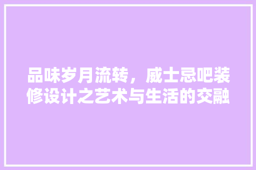 品味岁月流转，威士忌吧装修设计之艺术与生活的交融