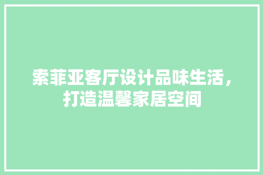 索菲亚客厅设计品味生活，打造温馨家居空间