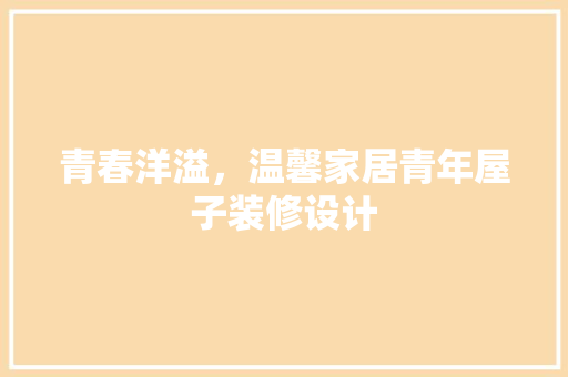 青春洋溢，温馨家居青年屋子装修设计