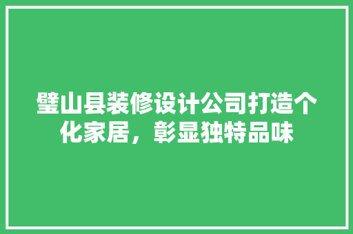 璧山县装修设计公司打造个化家居，彰显独特品味