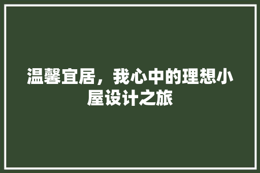 温馨宜居，我心中的理想小屋设计之旅