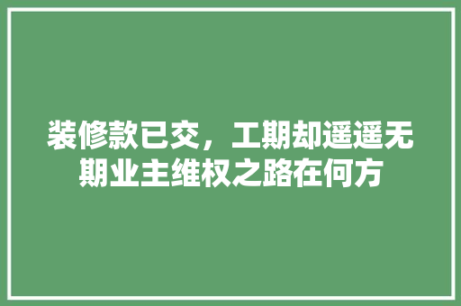 装修款已交，工期却遥遥无期业主维权之路在何方