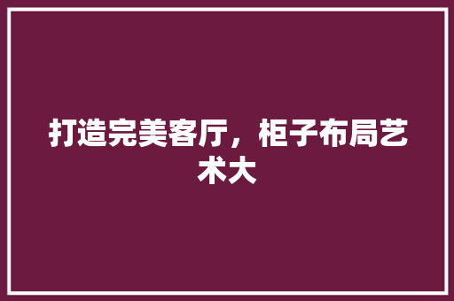 打造完美客厅，柜子布局艺术大