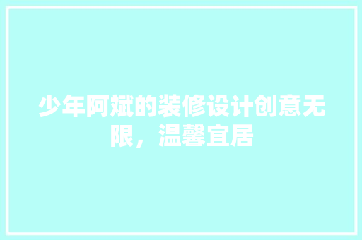少年阿斌的装修设计创意无限，温馨宜居